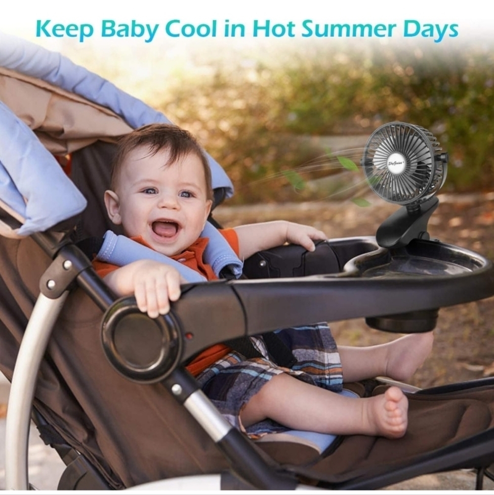 Rechargeable Clip Stroller fan desk fan 5 inch - Picture 3 of 10